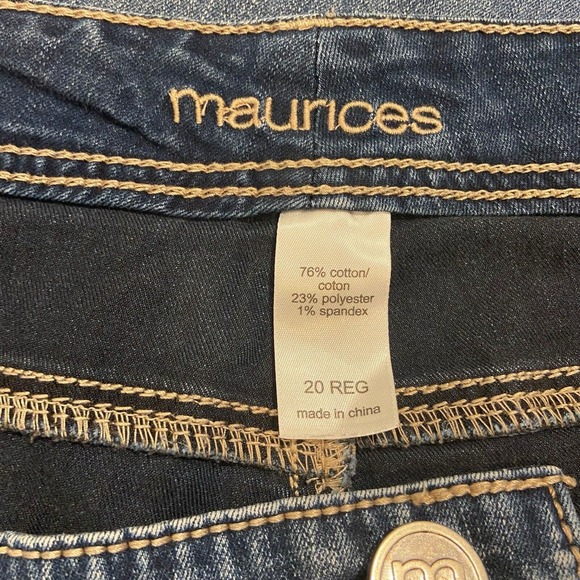 Maurices Jeans Women Size 20 Reg Embroidered Pockets Casual Distressed High Rise - Picture 2 of 13